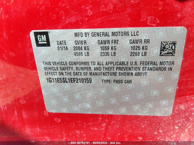 Chevrolet MALIBU LT 2014 1G11E5SL1EF210159 Image 9