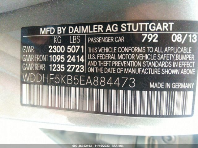 WDDHF5KB5EA884473 Mercedes-Benz E-class E 350