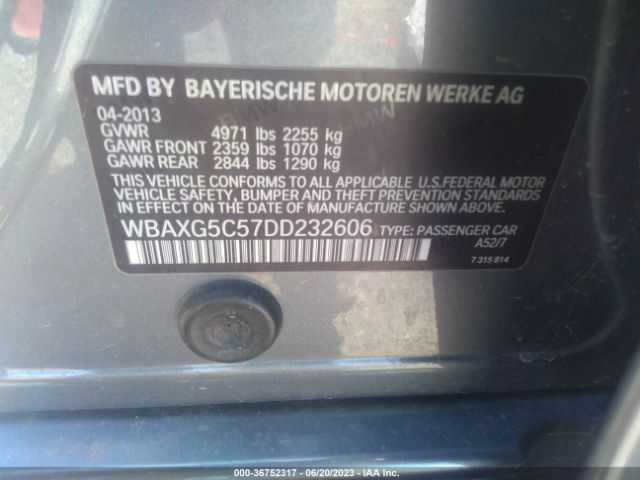 2013 BMW 5 SERIES WBAXG5C57DD232606 Photo 8