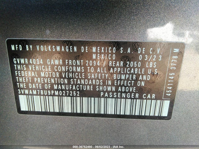 3VWAM7BU9PM027252 Volkswagen Jetta Sport