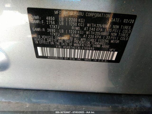 4S4BTAEC8L3189889 Subaru Outback Premium