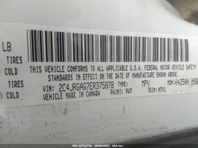 2C4JRGAG7ER375878 RAM Cargo Van Tradesman