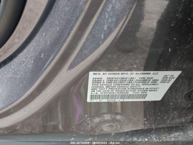 5FNYF6H81JB055400 Honda Pilot Ex-l