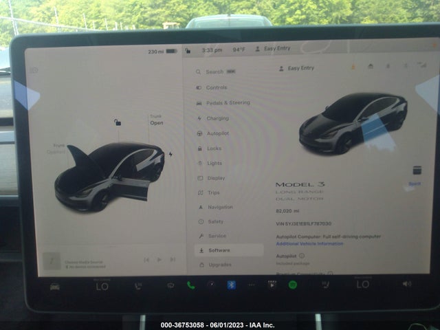 5YJ3E1EB1LF787030 Tesla Model 3 Long Range