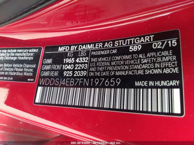 WDDSJ4EB7FN197659 Mercedes-Benz Cla-class Cla 250
