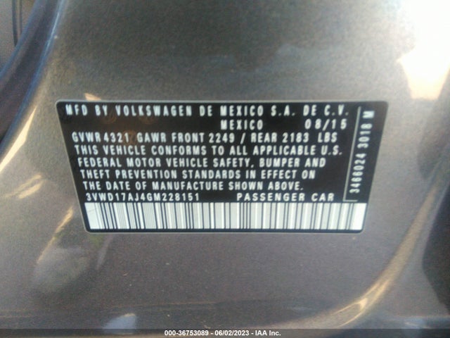 3VWD17AJ4GM228151 Volkswagen Jetta Sedan 1.8t Sport