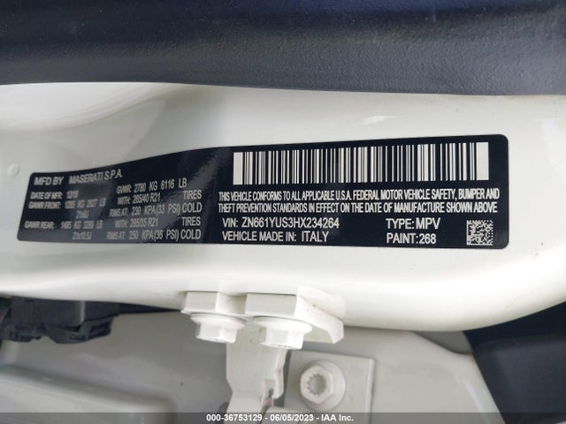 ZN661YUS3HX234264 Maserati LEVANTE S