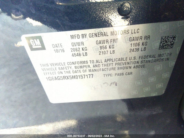 1G6AG5RX5H0157177 Cadillac Ats Sedan Awd