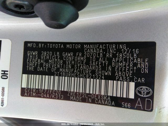 Toyota COROLLA SE 2017 2T1BURHE5HC821324 Image 8