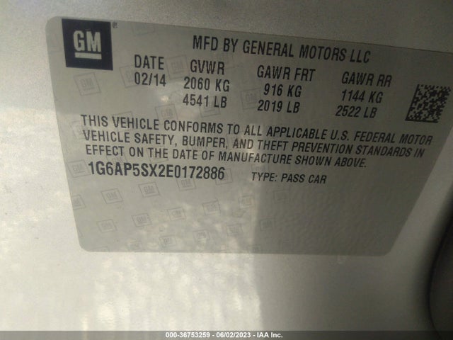 1G6AP5SX2E0172886 Cadillac Cts Sedan Rwd