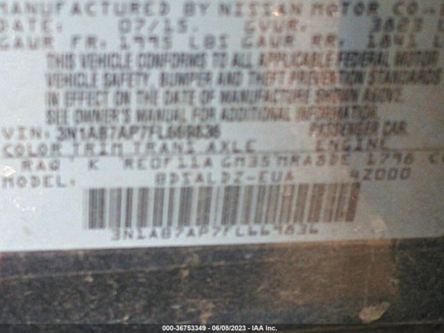 3N1AB7AP7FL669836 Nissan Sentra Sr/sl/s/sv/fe+ S