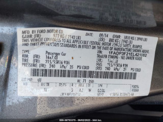 1FADP3F21EL421082 Ford FOCUS SE