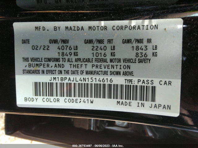 Mazda Mazda3 Hatchback 2.5 S 2022 JM1BPAJL4N1514616 Image 9