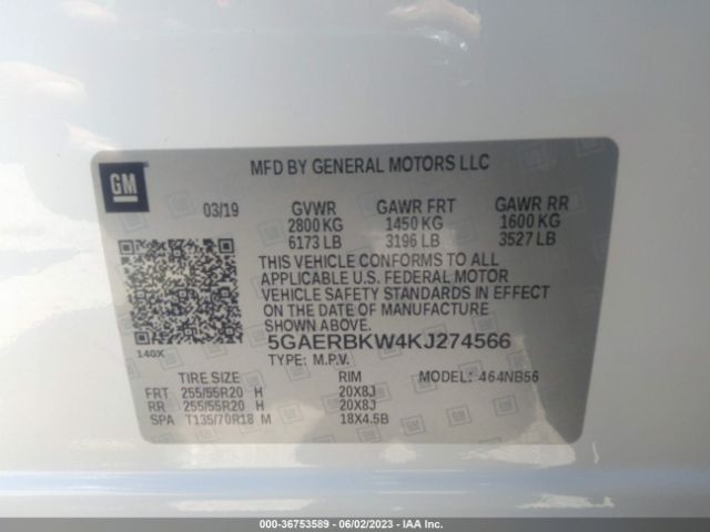 5GAERBKW4KJ274566 Buick Enclave Fwd Essence