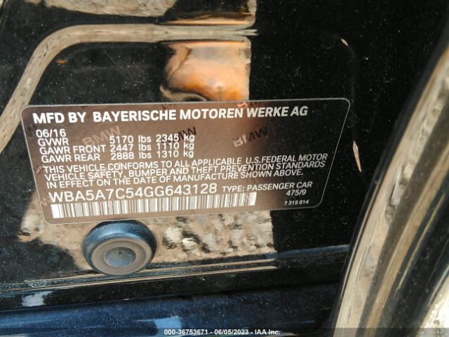 WBA5A7C54GG643128 BMW 5 Series 528i Xdrive