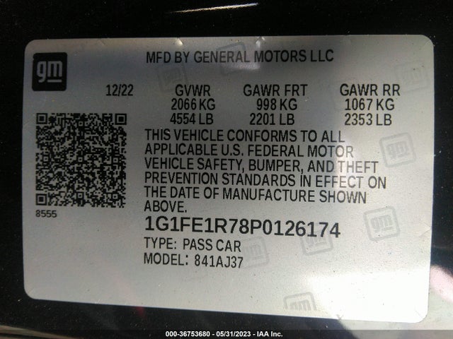 Chevrolet Camaro 1ss 2023 1G1FE1R78P0126174 Image 9