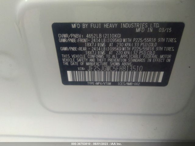 JF2SJGWC5FH813510 Subaru Forester 2.0xt Touring