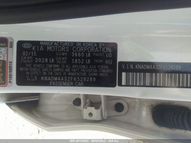 KNADM4A32F6528289 KIA RIO LX
