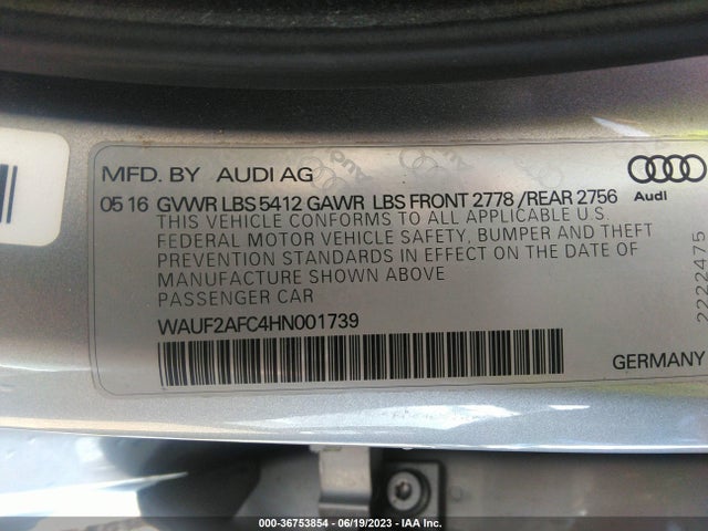 2017 Audi S6, VIN: WAUF2AFC4HN001739
