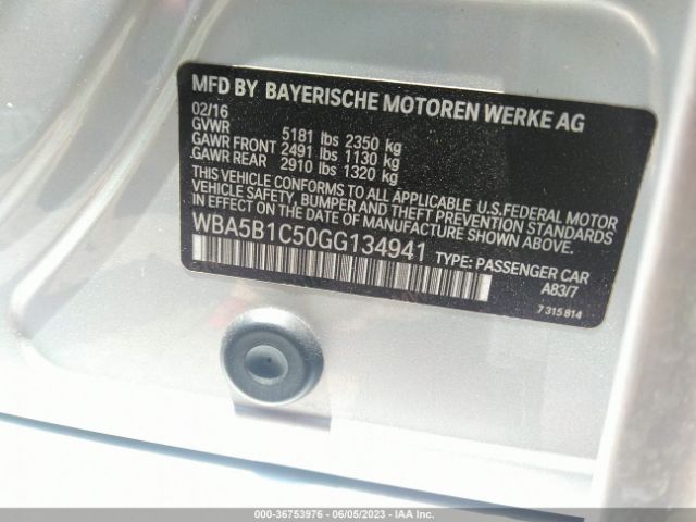 WBA5B1C50GG134941 BMW 5 Series 535i