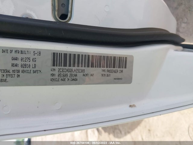 2C3CCAGG9JH292309 Chrysler 300 300s