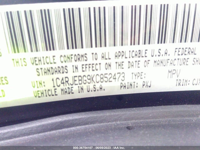 1C4RJEBG9KC852473 Jeep Grand Cherokee Limited