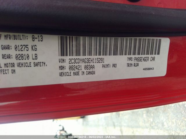 2C3CDYAG3EH115291 Dodge Challenger Sxt Plus