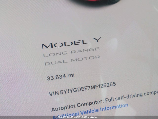 2021 TESLA MODEL Y 5YJYGDEE7MF125255 Photo 6