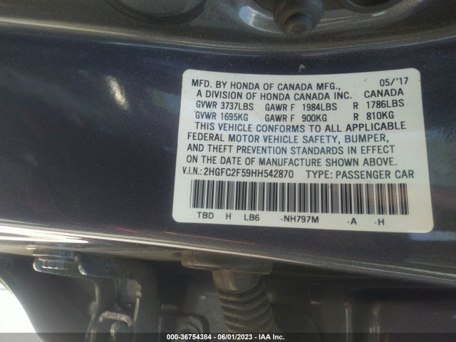 Honda Civic Sedan Lx 2017 2HGFC2F59HH542870 Image 11