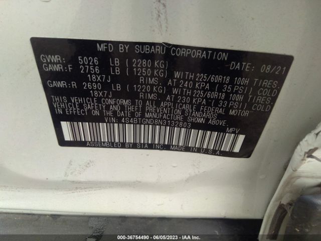 4S4BTGND8N3132803 Subaru Outback Limited Xt