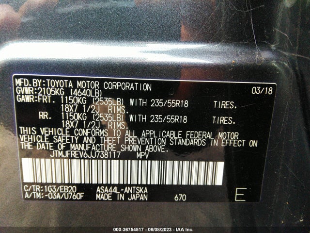 Toyota RAV4 SE 2018 JTMJFREV6JJ738117 Image 10