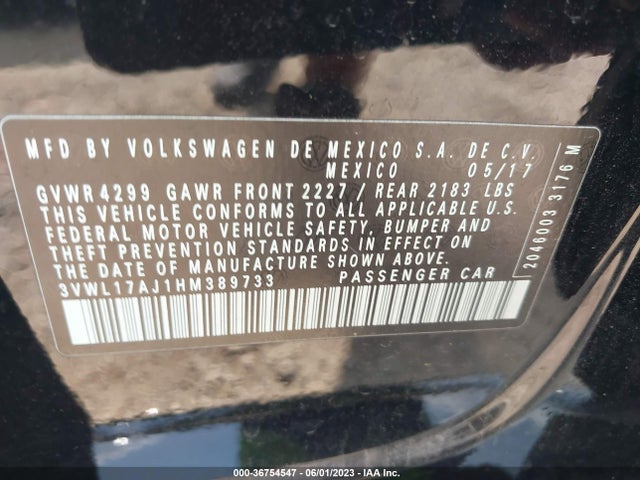 3VWL17AJ1HM389733 Volkswagen Jetta 1.8t Sel