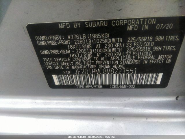 JF2GTHMC8M8223551 Subaru Crosstrek Limited