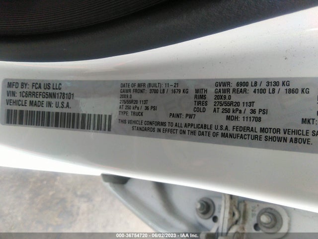 1C6RREFG5NN178101 RAM 1500 Big Horn