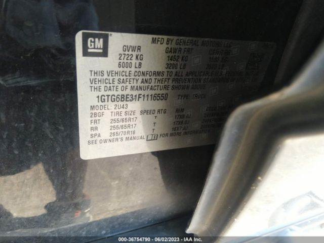 1GTG6BE31F1116550 GMC Canyon 4wd Sle