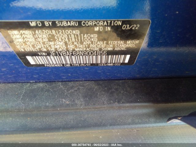 JF1VBAF68N9004856 Subaru Wrx Premium