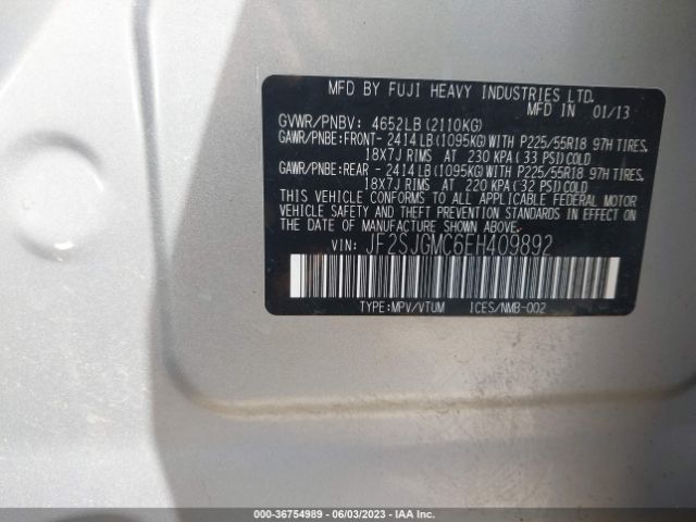 JF2SJGMC6EH409892 Subaru Forester 2.0xt Touring