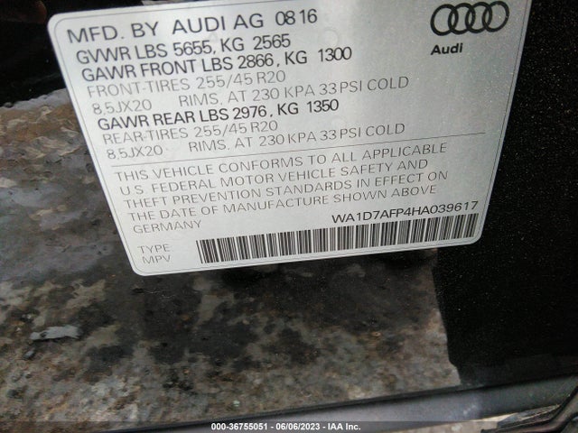 WA1D7AFP4HA039617 Audi Q5 Premium Plus