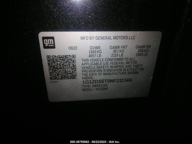 Chevrolet MALIBU LT 2022 1G1ZD5ST0NF211566 Image 9