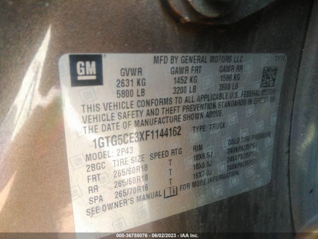 1GTG5CE3XF1144162 GMC Canyon 2wd Slt