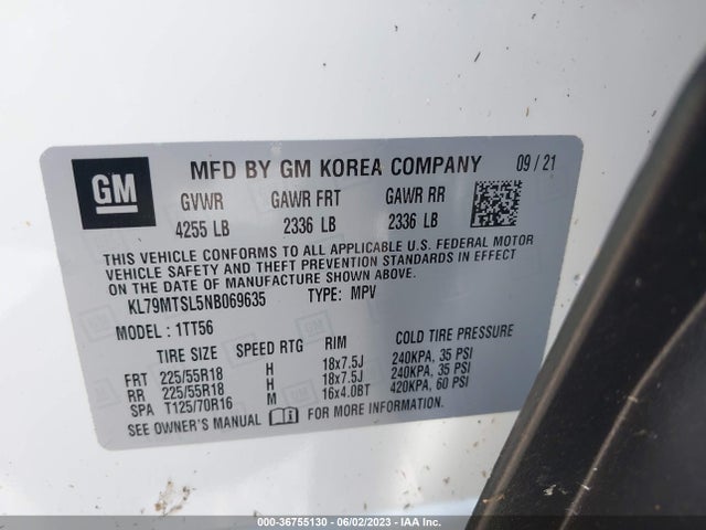 Chevrolet Trailblazer Rs 2022 KL79MTSL5NB069635 Image 9