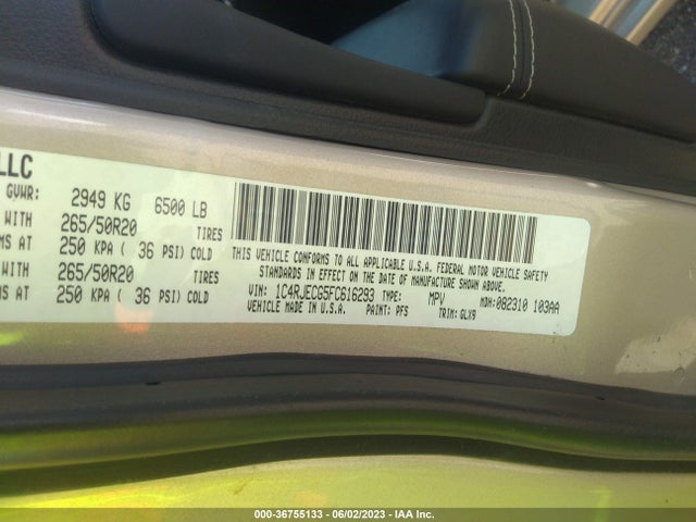 1C4RJECG5FC616293 Jeep Grand Cherokee Overland