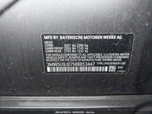 3MW5U9J07M8B53447 BMW 3 Series M340i Xdrive