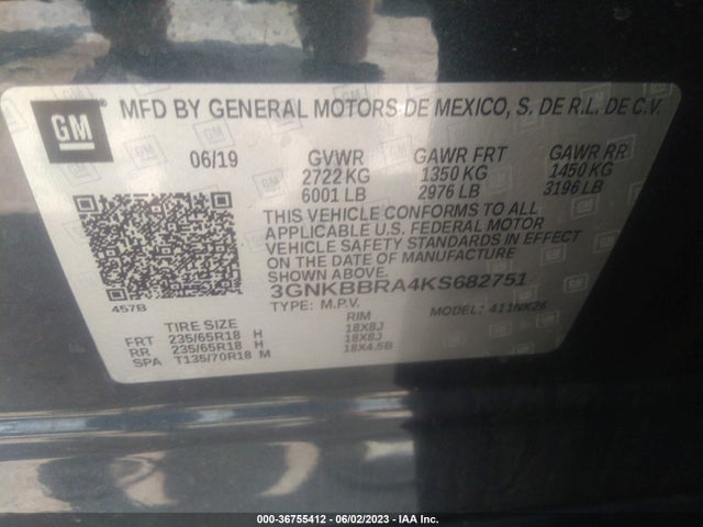 Chevrolet Blazer 2019 3GNKBBRA4KS682751 Image 9