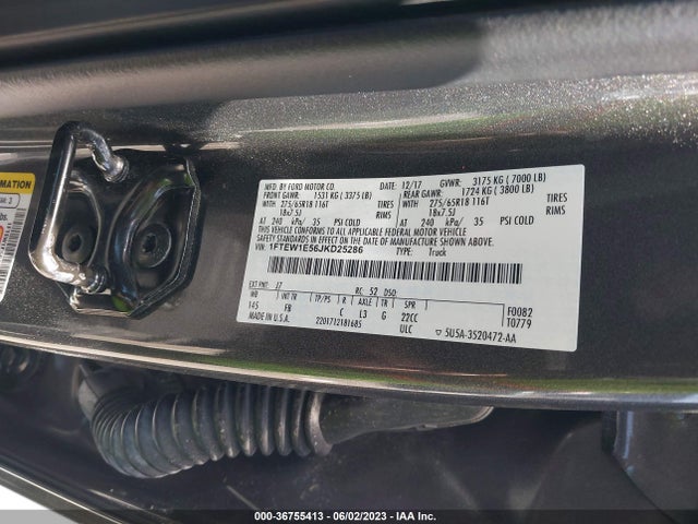 Ford F-150 Xl/xlt/lariat 2018 1FTEW1E56JKD25286 Image 10