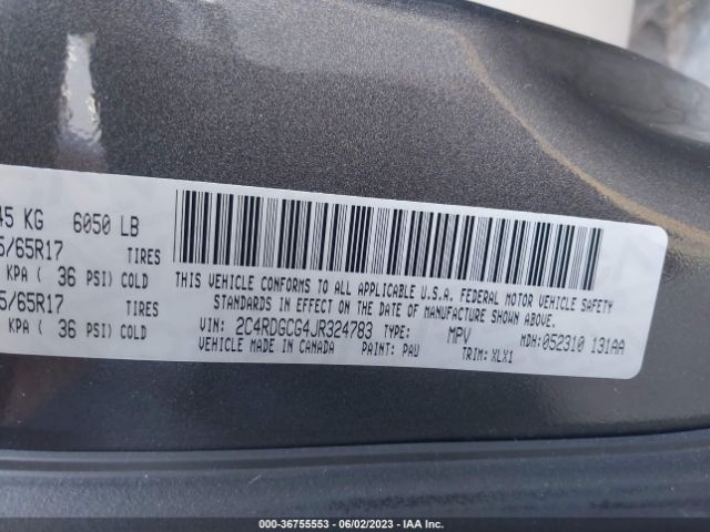 2C4RDGCG4JR324783 Dodge Grand Caravan Sxt