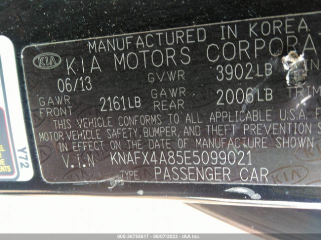KNAFX4A85E5099021 KIA FORTE EX