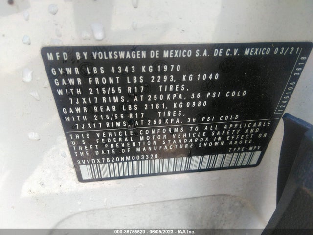 3VVDX7B20NM003328 Volkswagen TAOS S