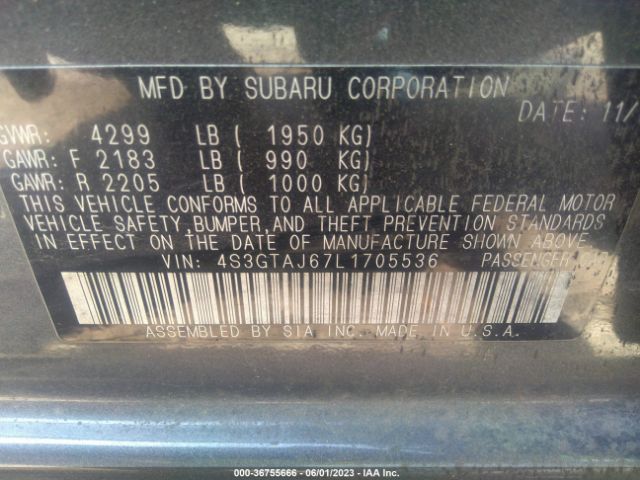 4S3GTAJ67L1705536 Subaru Impreza Sport
