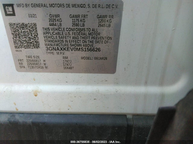 Chevrolet EQUINOX LT 2021 3GNAXKEV0MS156626 Image 8